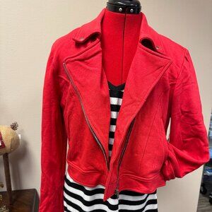 LuLaRoe Presley Moto Jacket NEW Ferrari Red size L